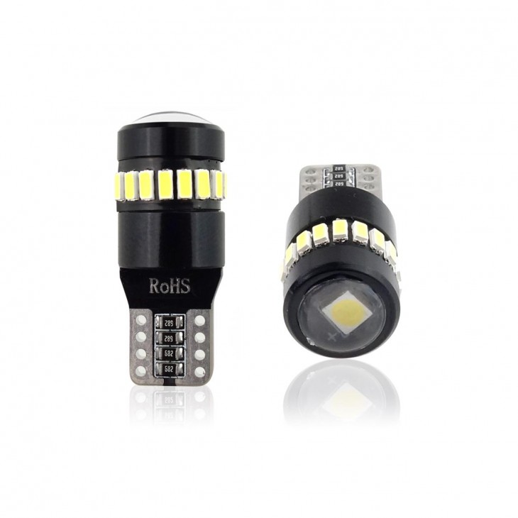 Set becuri auto cu LED CANBUS compatibil T10 W5W 19 SMD Alb 12V, destinat competitiilor auto sau off-road -  - AMIO