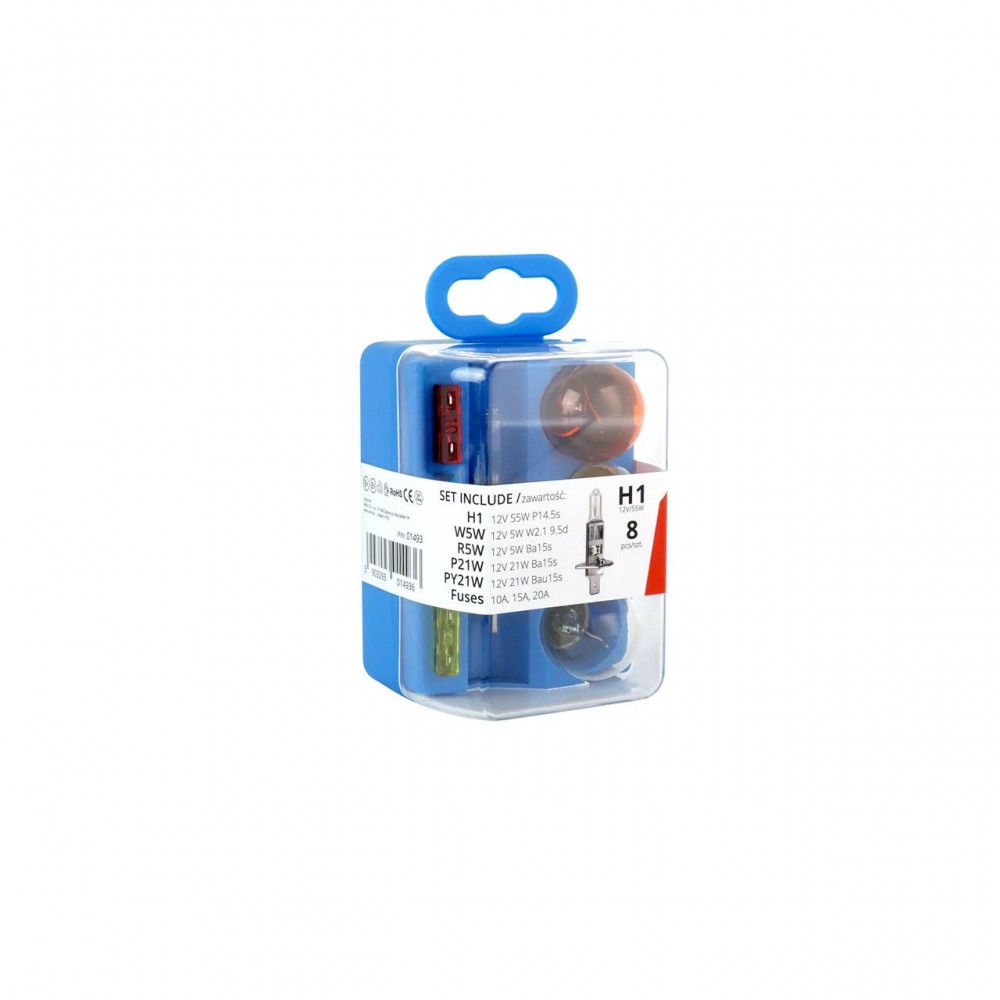 Set rezerva becuri si sigurante 8 buc H1 -  - AMIO