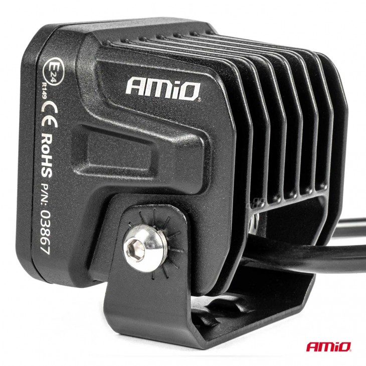 Proiector LED PRO SERIES cu doua functii pentru Off-Road, ATV, SSV, putere 18W, 1800lm, culoare 6000K, tensiune 10-30V, dimensiuni 82 x 78 x 76 mm -  - AMIO