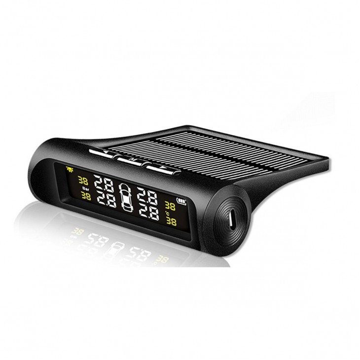 Set 4 senzori de presiune si temperatura anvelope cu afisaj LCD si incarcare Solara, AVX-AG678 -  - AVEX