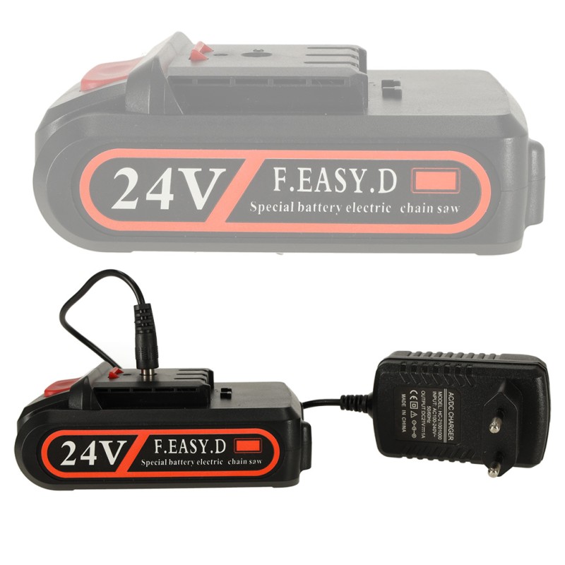 Mini ferastrau electric cu lant, baterie de 24V si valiza de transport Mini ferastrau electric cu lant, baterie de 24V si valiza de transport