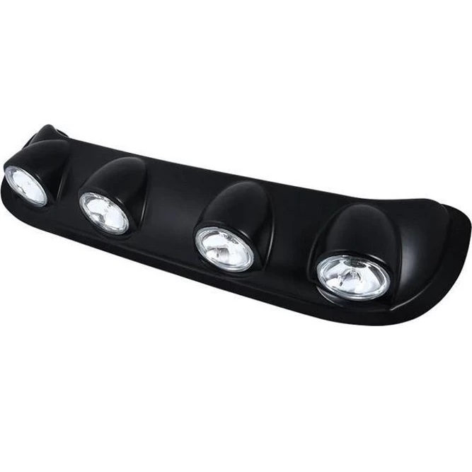 Ansamblu format din 4 proiectoare cu becuri H3 cu halogen, montaj pe plafon sau capota, alimentare 12V, lungime 100cm, destinat vehiculelor Off-Road Ansamblu format din 4 proiectoare cu becuri H3 cu halogen, montaj pe plafon sau capota, alimentare 12V, lungime 100cm, destinat vehiculelor Off-Road