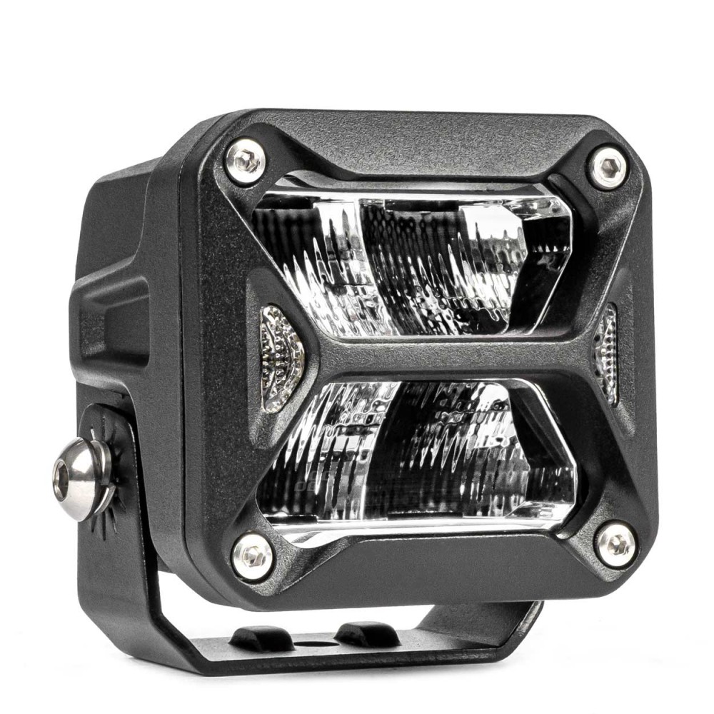 Proiector LED PRO SERIES cu doua functii pentru Off-Road, ATV, SSV, putere 18W, 1800lm, culoare 6000K, tensiune 10-30V, dimensiuni 82 x 78 x 76 mm -  - AMIO
