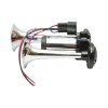 Claxon bitonal cu 2 goarne, Super Puternic, 178db, alimentare 12V, CU COMPRESOR electric inclus, culoare Crom/Negru Claxon bitonal cu 2 goarne, Super Puternic, 178db, alimentare 12V, CU COMPRESOR electric inclus, culoare Crom/Negru