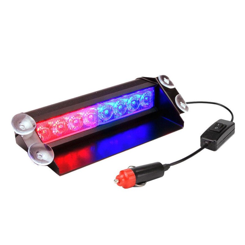 Lampa stroboscopica pentru parbriz. montaj cu ventuze, culori Rosu - Albastru, putere 8W, alimentare 12V Lampa stroboscopica pentru parbriz. montaj cu ventuze, culori Rosu - Albastru, putere 8W, alimentare 12V