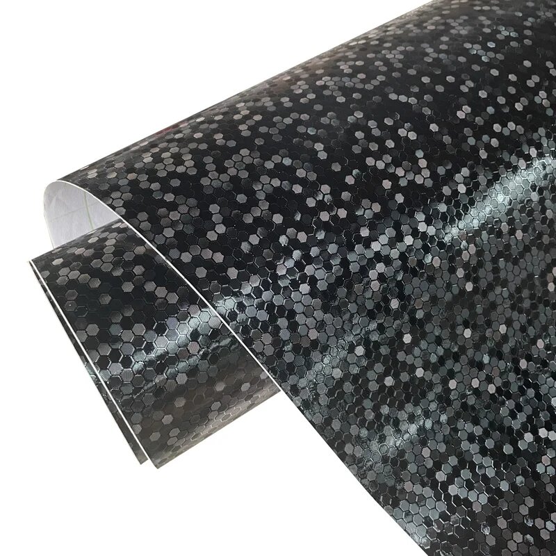 Folie auto decorativa Premium Honeycomb Black, model hexagonal 3D, autoadeziva, rezistenta UV, dimensiune 150 x 100cm Folie auto decorativa Premium Honeycomb Black, model hexagonal 3D, autoadeziva, rezistenta UV, dimensiune 150 x 100cm
