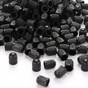Set 100 buc. capace valva/ventil, material plastic, culoare Neagra, pentru Autoturisme, Camioane, Biciclete, Moto, ATV, Quad