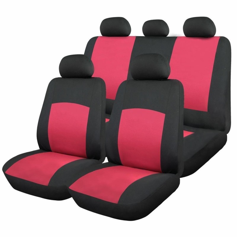 Huse Scaun Auto, 9 piese, universale, culoare Rosu-Negru Huse Scaun Auto, 9 piese, universale, culoare Rosu-Negru
