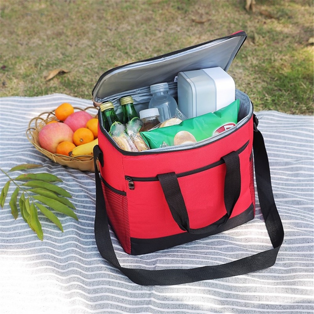 Geanta termoizolanta pentru picnic sau plaja, capacitate 16l, culoare Rosie -  - AVEX