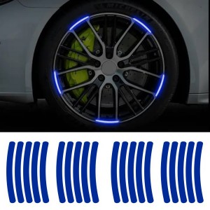 Set 20 bucati Elemente Reflectorizante Wheel Arch pentru autoturisme, biciclete, motociclete, atv-uri, scutere, culoare Albastra