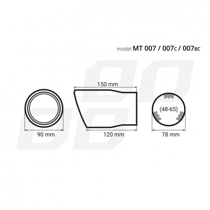 Ornament toba esapament din otel inoxidabil MT 007C cu finisaj carbon -  - AMIO