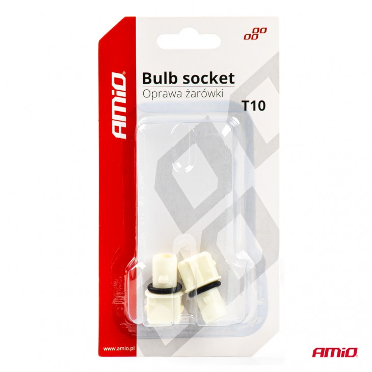 Set 2 socluri bec T10, W5W, W3W, W16W, cu garnitura din cauciuc -  - AMIO