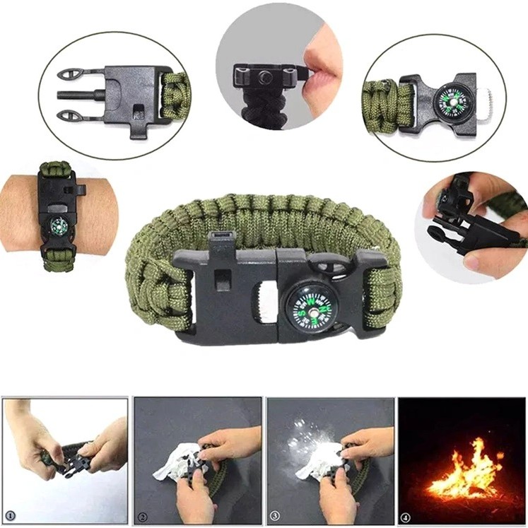 Kit complet de supravieturire 18-in-1 piese pentru camping, calatorii, offroad, ATV, SSV Kit complet de supravieturire 18-in-1 piese pentru camping, calatorii, offroad, ATV, SSV