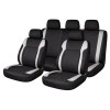 Set huse scaune auto Premium, model DIAMOND Core, design Sportiv,  universale, ergonomice, Piele Ecologica Matlasata, culoare Negru/Gri