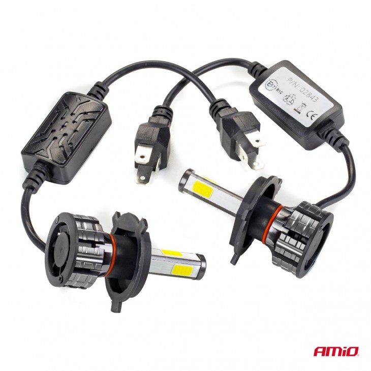 Instalatie LED COB 2Side AMiO, compatibil H4, destinat competitiilor auto sau off-road -  - AMIO