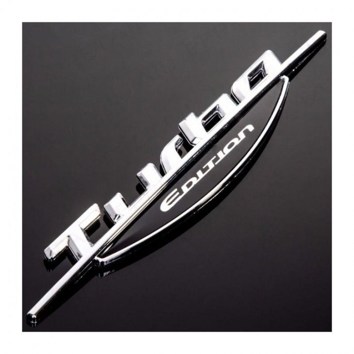 Emblema auto TURBO EDITION (reliefata 3D) - cu banda adeziva