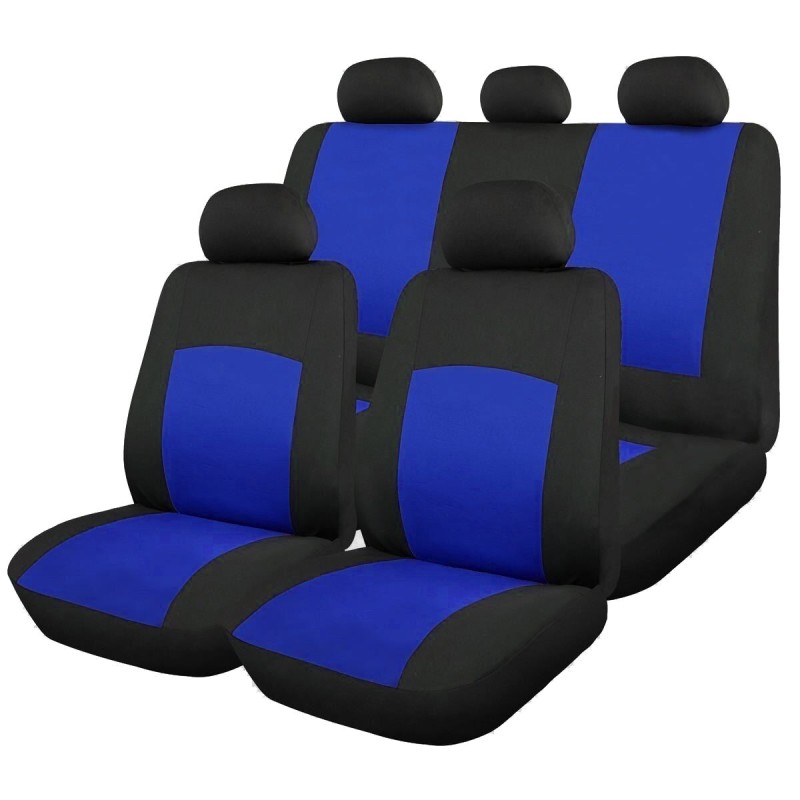 Huse Scaun Auto, 9 piese, universale, culoare Albastru-Negru Huse Scaun Auto, 9 piese, universale, culoare Albastru-Negru