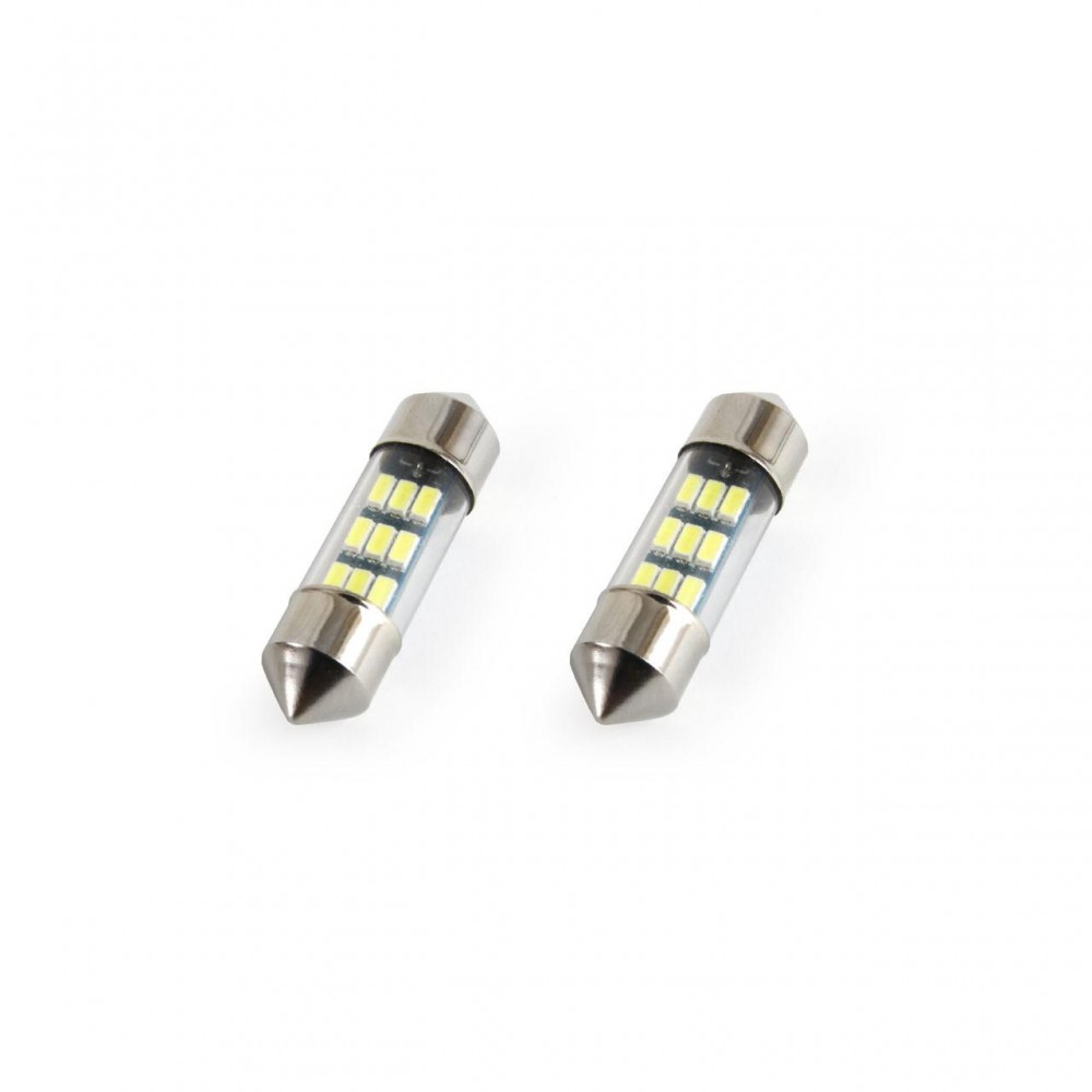 Set becuri auto cu LED sofit compatibil C5W 9 SMD 31mm Alb 12V, destinat competitiilor auto sau off-road -  - AMIO