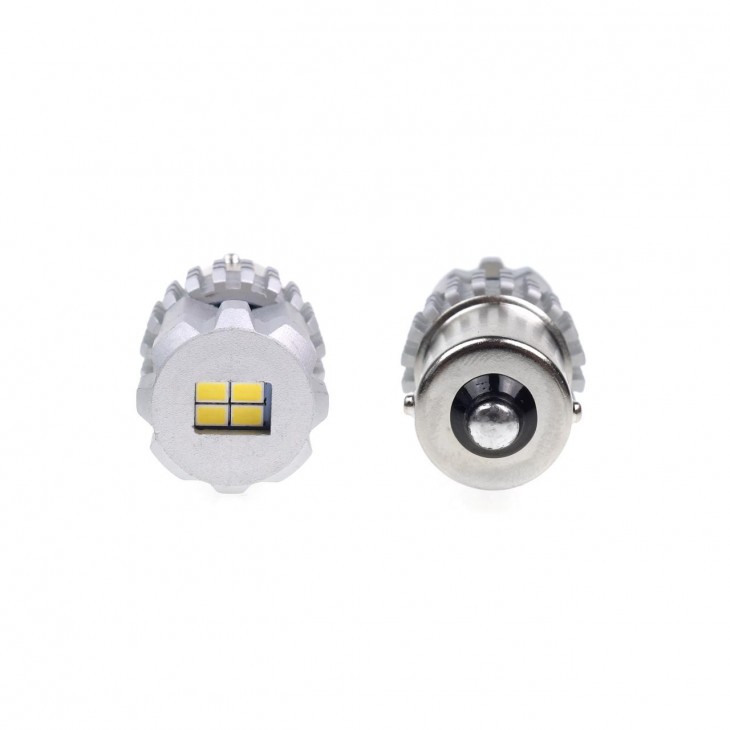 Set becuri auto cu LED CANBUS compatibil P21 R5W/R10W 22 SMD Alb 12V/24V, destinat competitiilor auto sau off-road -  - AMIO