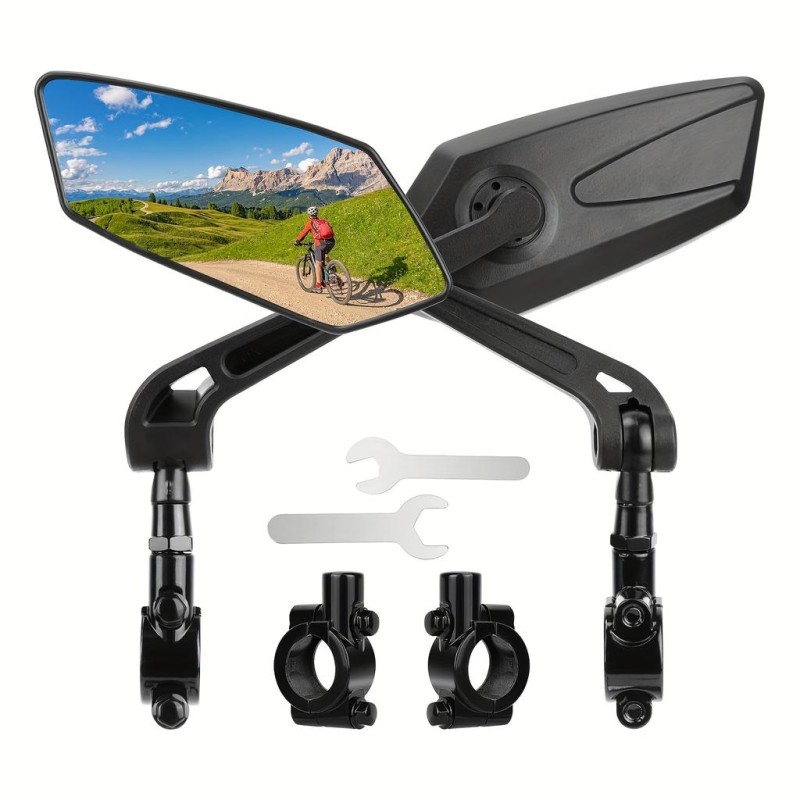 Set 2 Oglinzi retrovizoare pentru bicicleta, reglabile 360 grade, culoare Neagra Set 2 Oglinzi retrovizoare pentru bicicleta, reglabile 360 grade, culoare Neagra