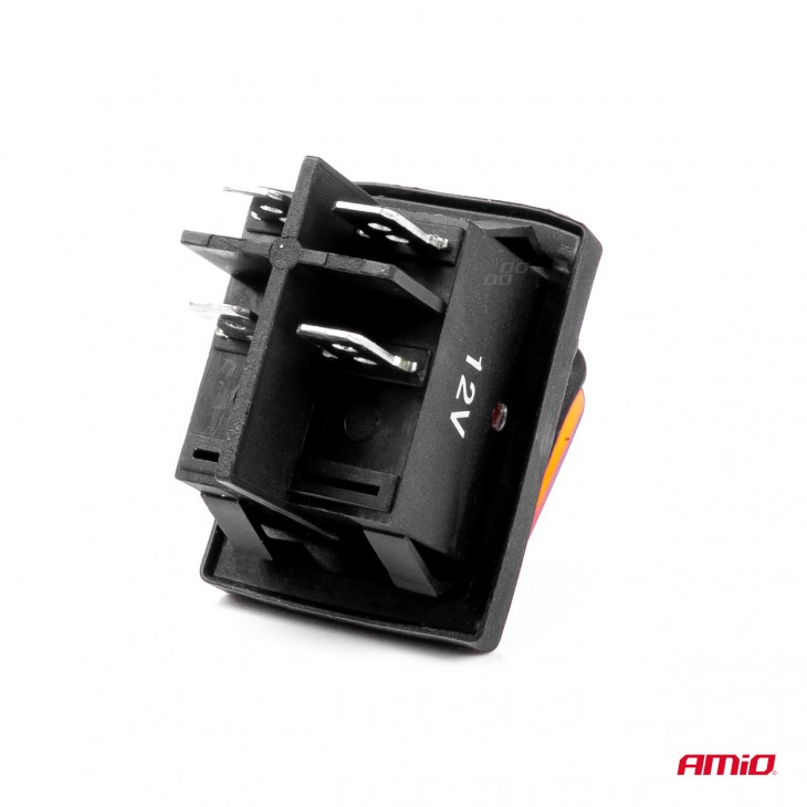 Intrerupator On/Off, 12/24V, dreptunghiular, waterproof, iluminat culoare Galben, destinatie auto, utilitare, Off-Road, ATV, SSV, QUAD -  - AMIO