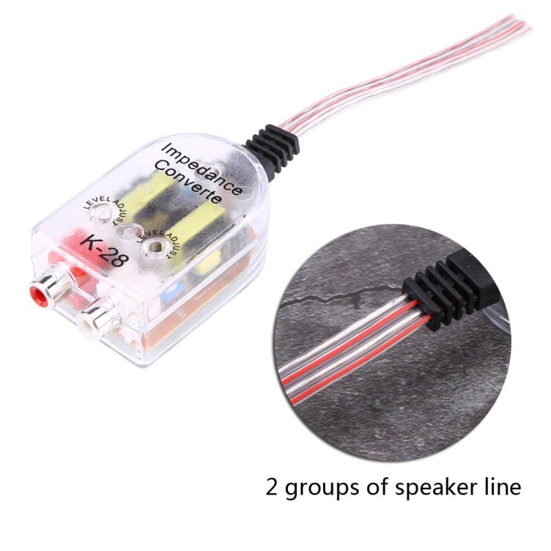 Convertor nivel semnal Hi-Low STEREO cu intrare 2 x RCA Convertor nivel semnal Hi-Low STEREO cu intrare 2 x RCA