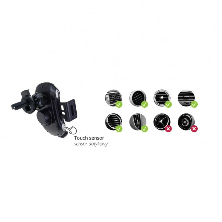 Suport auto inteligent pentru telefon cu incarcare wireless PHW-02 -  - AMIO