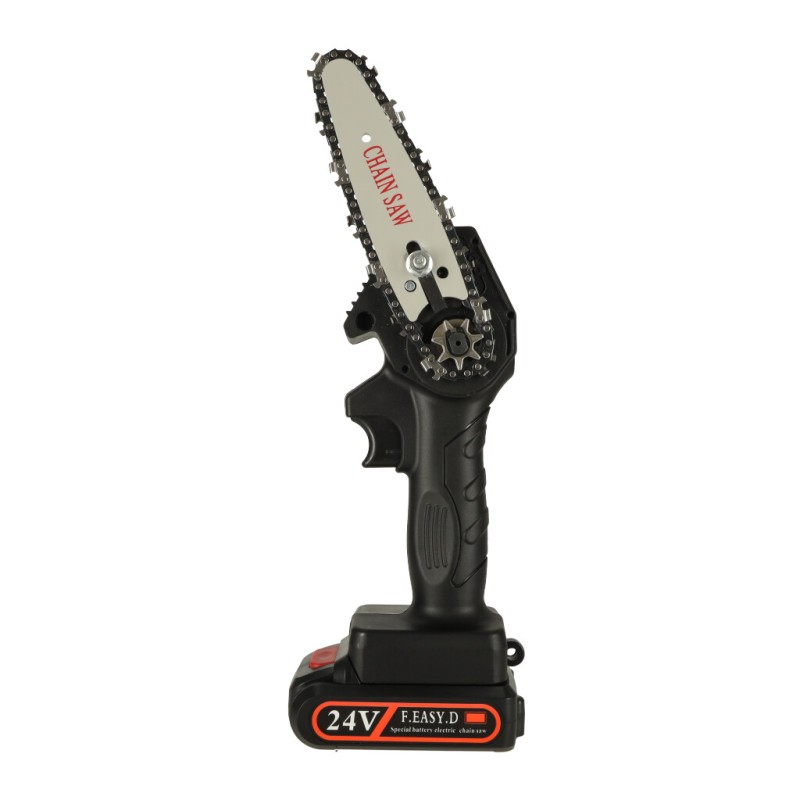 Mini ferastrau electric cu lant, baterie de 24V si valiza de transport Mini ferastrau electric cu lant, baterie de 24V si valiza de transport