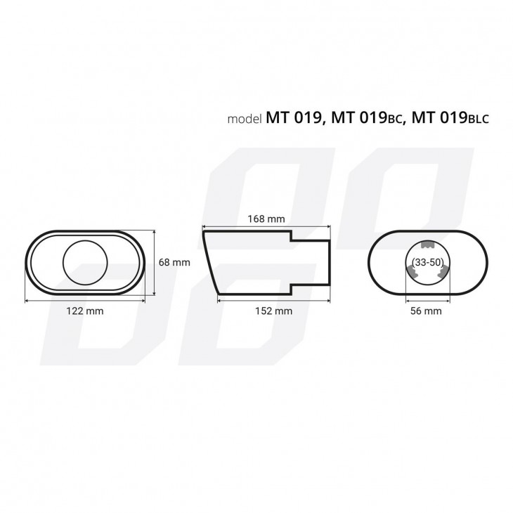 Ornament toba esapament din otel inoxidabil MT 019BLC -  - AMIO