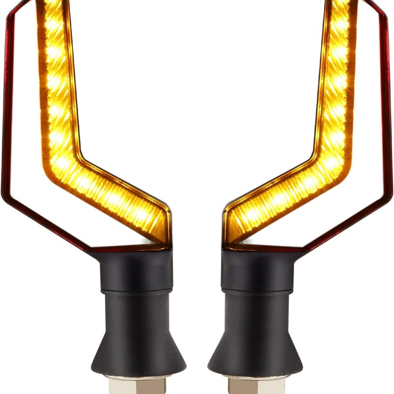 Set 2 lampi Semnalizare Moto, model BUMERANG, cu 2 functii, pozitie si semnalizare, tensiune 12V Set 2 lampi Semnalizare Moto, model BUMERANG, cu 2 functii, pozitie si semnalizare, tensiune 12V