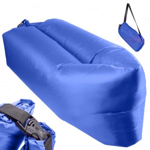 Saltea Autogonflabila Lazy Bag tip sezlong, 230 x 70cm, culoare Bleumarin, pentru camping, plaja sau piscina