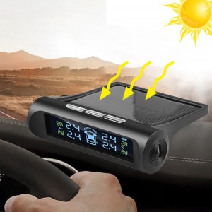 Set 4 senzori de presiune si temperatura anvelope cu afisaj LCD si incarcare Solara, AVX-AG678