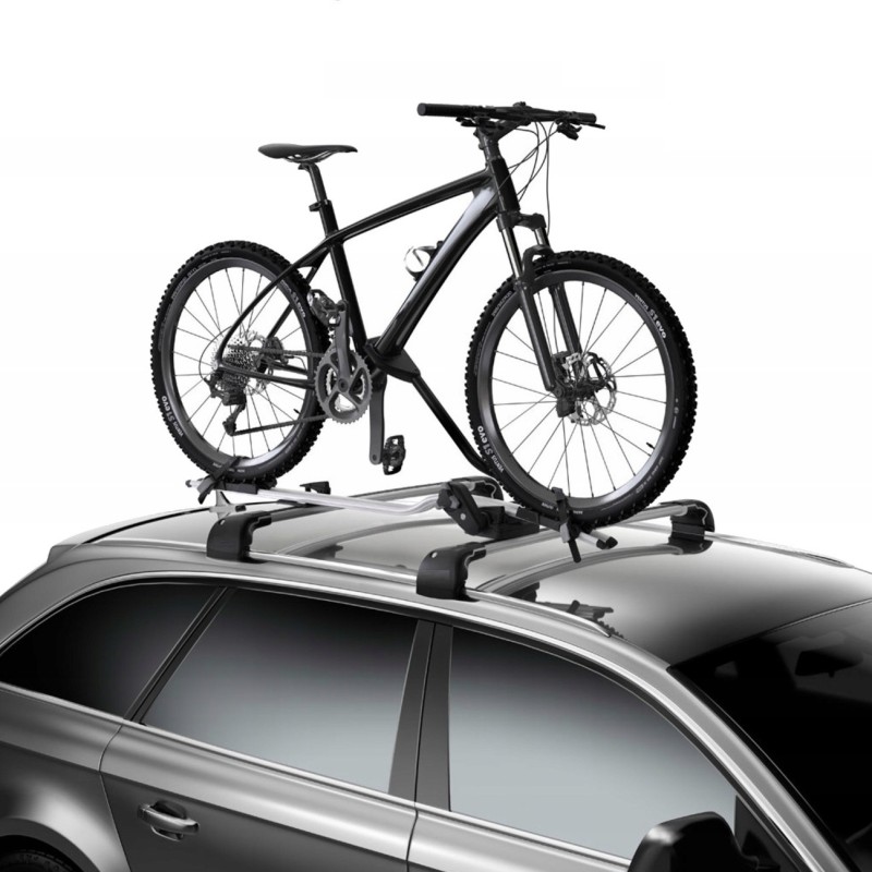 Suport auto pentru transport bicicleta in pozitie verticala, montaj rapid pe barele transversale, capacitate 15kg Suport auto pentru transport bicicleta in pozitie verticala, montaj rapid pe barele transversale, capacitate 15kg