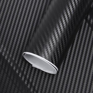 Rola folie colantare auto Carbon 3D, culoare neagra, lungime 28m x 1,27m