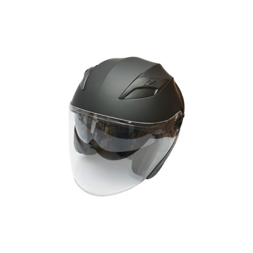 Casca moto tip jet neagra cu viziera transparenta si ochelari de soare marimea XL, model Urban Casca moto tip jet neagra cu viziera transparenta si ochelari de soare marimea XL, model Urban