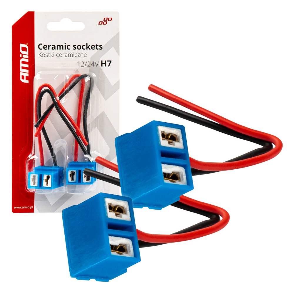 Set 2 mufe ceramice soclu H7, rezistente termic, L Shape -  - AMIO