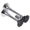 Claxon bitonal cu 2 goarne, alimentare 12/24V FARA COMPRESOR, culoare Crom/Negru Claxon bitonal cu 2 goarne, alimentare 12/24V FARA COMPRESOR, culoare Crom/Negru