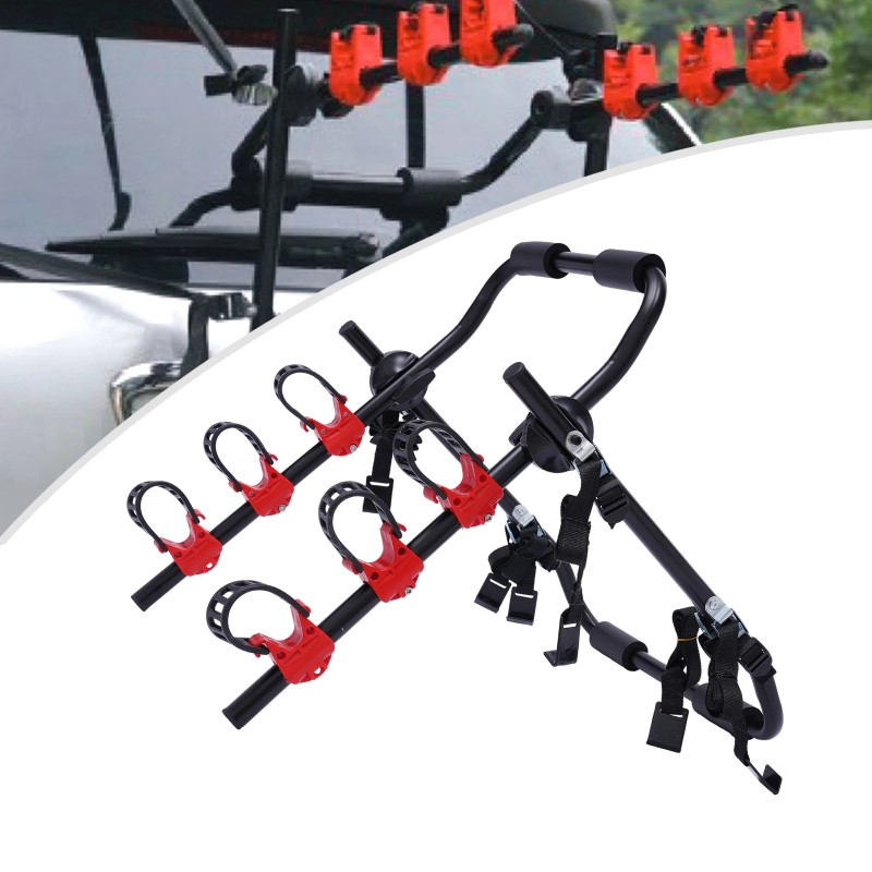 Suport auto pentru transport 3 biciclete, capacitate 58 kg, montaj rapid prin curele Suport auto pentru transport 3 biciclete, capacitate 58 kg, montaj rapid prin curele