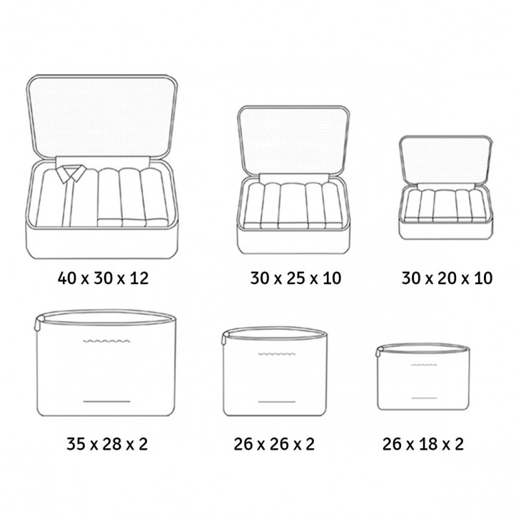 Organizator de calatorie, 6 elemente (3 plicuri independente si 3 organizatoare) -  - AVEX