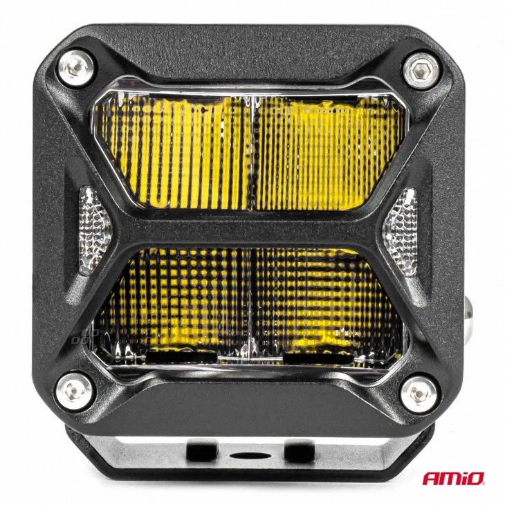 Proiector LED PRO SERIES cu doua functii pentru Off-Road, ATV, SSV, putere 18W, 1800lm, culoare 6000K, tensiune 10-30V, dimensiuni 82 x 78 x 76 mm -  - AMIO