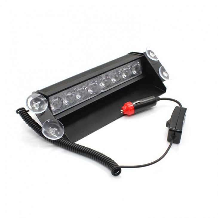 Lampa stroboscopica LED, montaj in parbriz, 8W, culoare Rosu - Albastru -  - AVEX