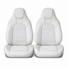 Set huse scaune auto Premium, model BLAZE Luxor, design Sportiv,  universale, ergonomice, Piele Ecologica cu insertii textile, culoare Crem/Gri