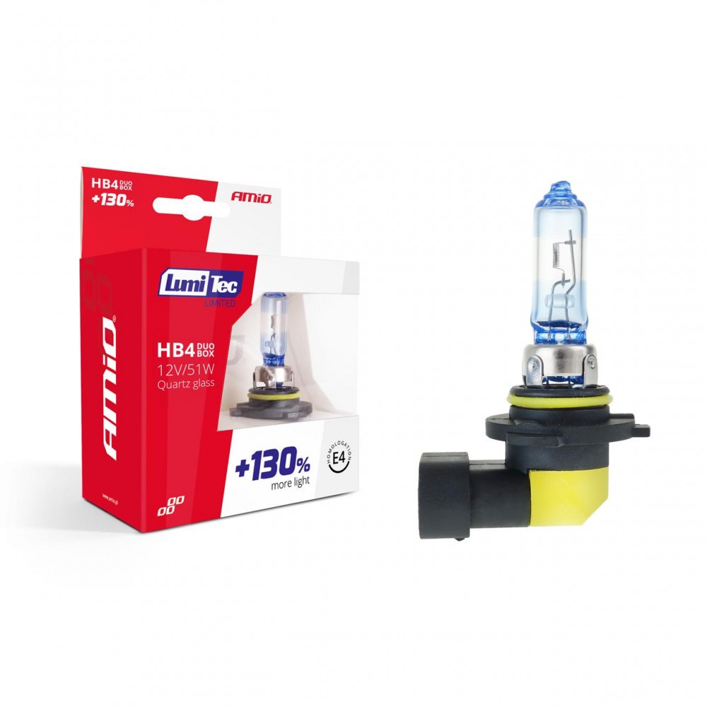 Set becuri cu halogen HB4 12V 51W LumiTec LIMITED + 130% DUO BOX -  - AMIO