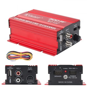 MINI amplificator auto, stereo, 500 W max, cu incarcare USB MINI amplificator auto, stereo, 500 W max, cu incarcare USB