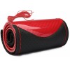 Husa volan din Piele Neagra Perforata + Carbon Red si ata rosie pentru cusut, marime M, diametru 37 - 39 cm Husa volan din Piele Neagra Perforata + Carbon Red si ata rosie pentru cusut, marime M, diametru 37 - 39 cm