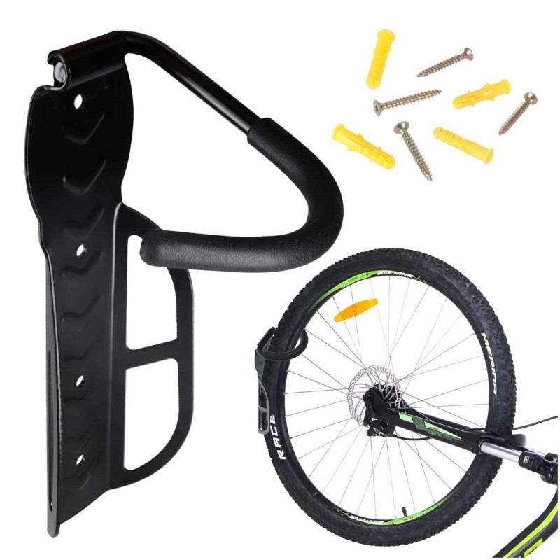 Suport pentru bicicleta cu prindere pe perete, rabatabil, metalic, culoare Neagra Suport pentru bicicleta cu prindere pe perete, rabatabil, metalic, culoare Neagra