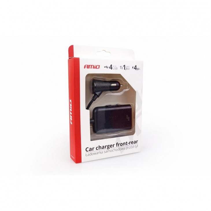 Incarcator auto fata-spate cu cablu 4xUSB - AVX-AM01986 - AMIO