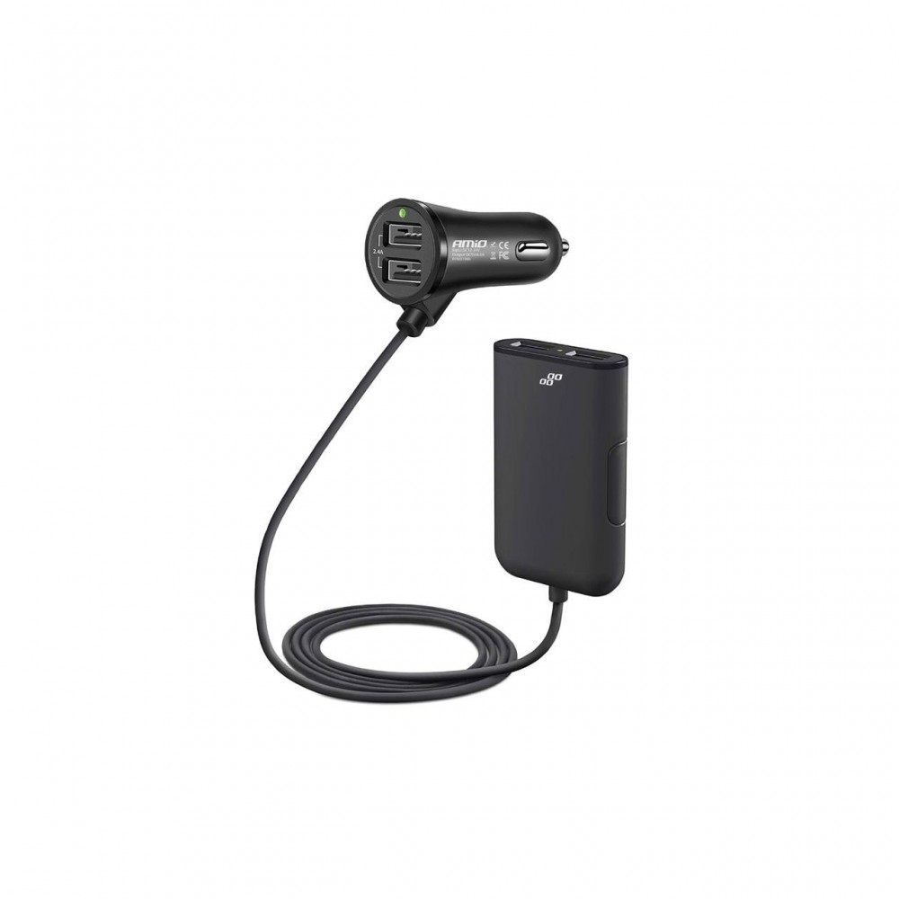 Incarcator auto fata-spate cu cablu 4xUSB - AVX-AM01986 - AMIO