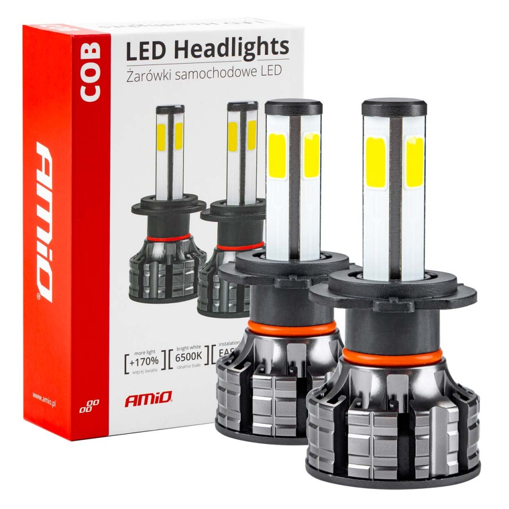 Instalatie LED COB 2Side AMiO, compatibil H7, destinat competitiilor auto sau off-road - AVX-AM02844 - AMIO