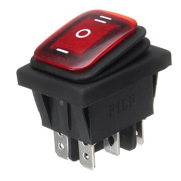 Intrerupator rectangular cu 3 pozitii, iluminat LED, waterproof, pentru utilaje, Off-Road, ATV, SSV, QUAD, Scuter, Motocicleta - AVX-T170720-3 - AVEX